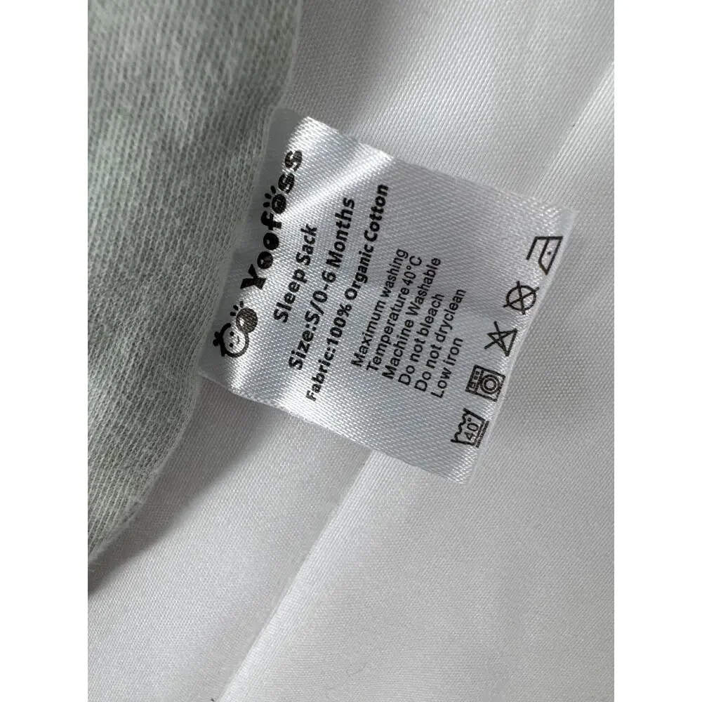 lot of 3 Yoofoss sleep sack leaves print and solid green 0-6m organic cotton